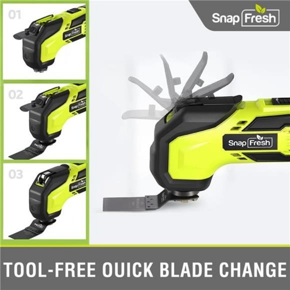 Cordless Oscillating Tool with 6 Speed, 3.2°Oscillating Angle, 22pcs Accessories - Picture 3 of 7